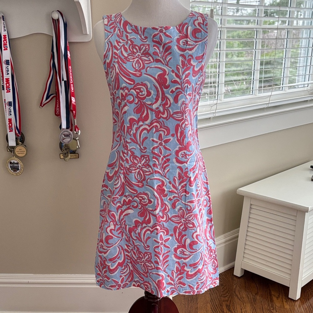 Chic Floral Mini Dress - Pink and Blue